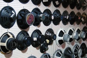 wall of speakers